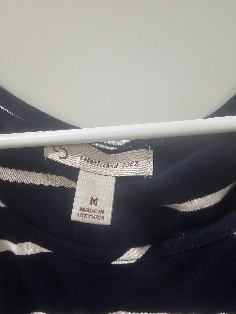 Cold Shoulder Striped Top Navy and White Casual Blouse Size Medium - Picture 3 of 3